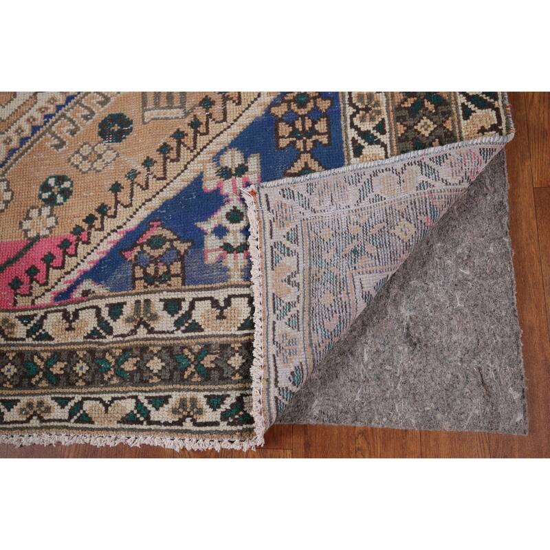Orange Bakhtiari Persian Vintage Area Rug Handmade Wool Carpet - 5'1" x 9'9"