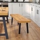 preview thumbnail 1 of 10, Indoor/Outdoor Solid Acacia Wood Slat Top Bench with Wood Legs Natural