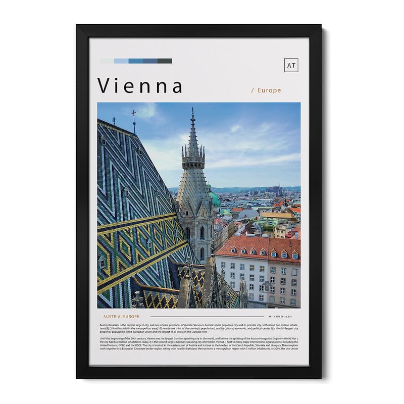 Photo Poster Of Vienna Premium Framed Poster by Paul Rommer - Black - 32x24x1