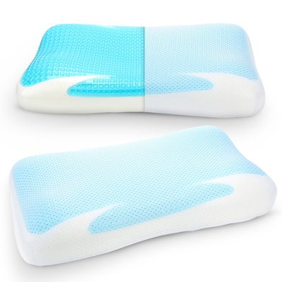 Cheer Collection Memory Foam Ventilated Pillow - White