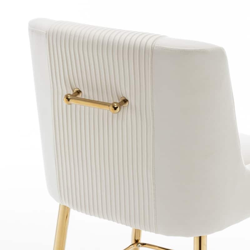 SEYNAR Modern Velvet 39'' H Metal Leg Counter or Bar Stools Set of 4