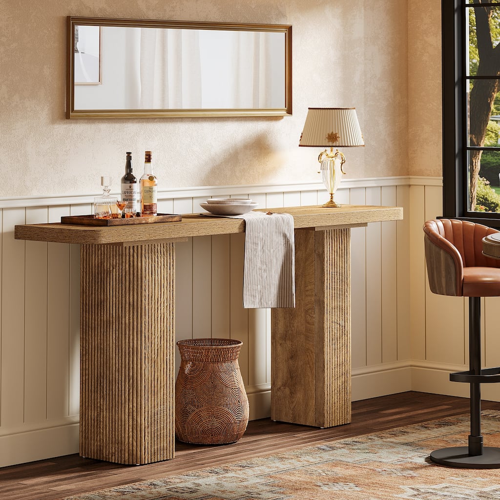 Wooden Entryway Table, Console Table, Behind Couch Sofa Table Hallway Foyer Entrance Accent Stand