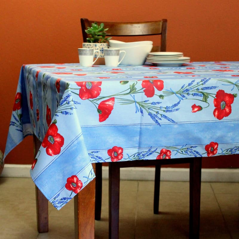 Wipeable Spill Resistant Provencal Cotton Cannes Collection Tablecloth
