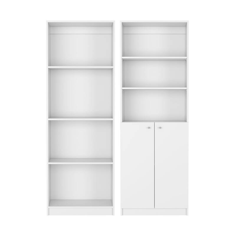 2 Piece Living Room Set with 2 Bookcases for Office,Living Room ,Apartment,Easy To Assemble ,White