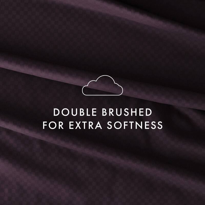 Soft Essentials Double Brushed Embossed Checkered 4PC Deep Pocket Bed Sheet Set