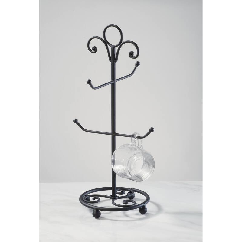 4 Arm Metal Mug Tree - Black