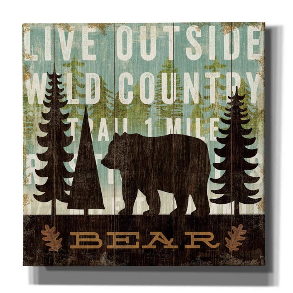 Epic Graffiti 'Simple Living Bear' by Michael Mullan, Canvas Wall Art