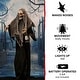 preview thumbnail 3 of 8, Life-Size Animatronic Skeleton Reaper with Lights and Sound, Indoor/Covered Outdoor Halloween Decoration
