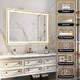 Wall Mounted Back Light Bathroom Framed LED Mirror Anti- Fog With Dimmable Light Touch Sensor And Memory Function