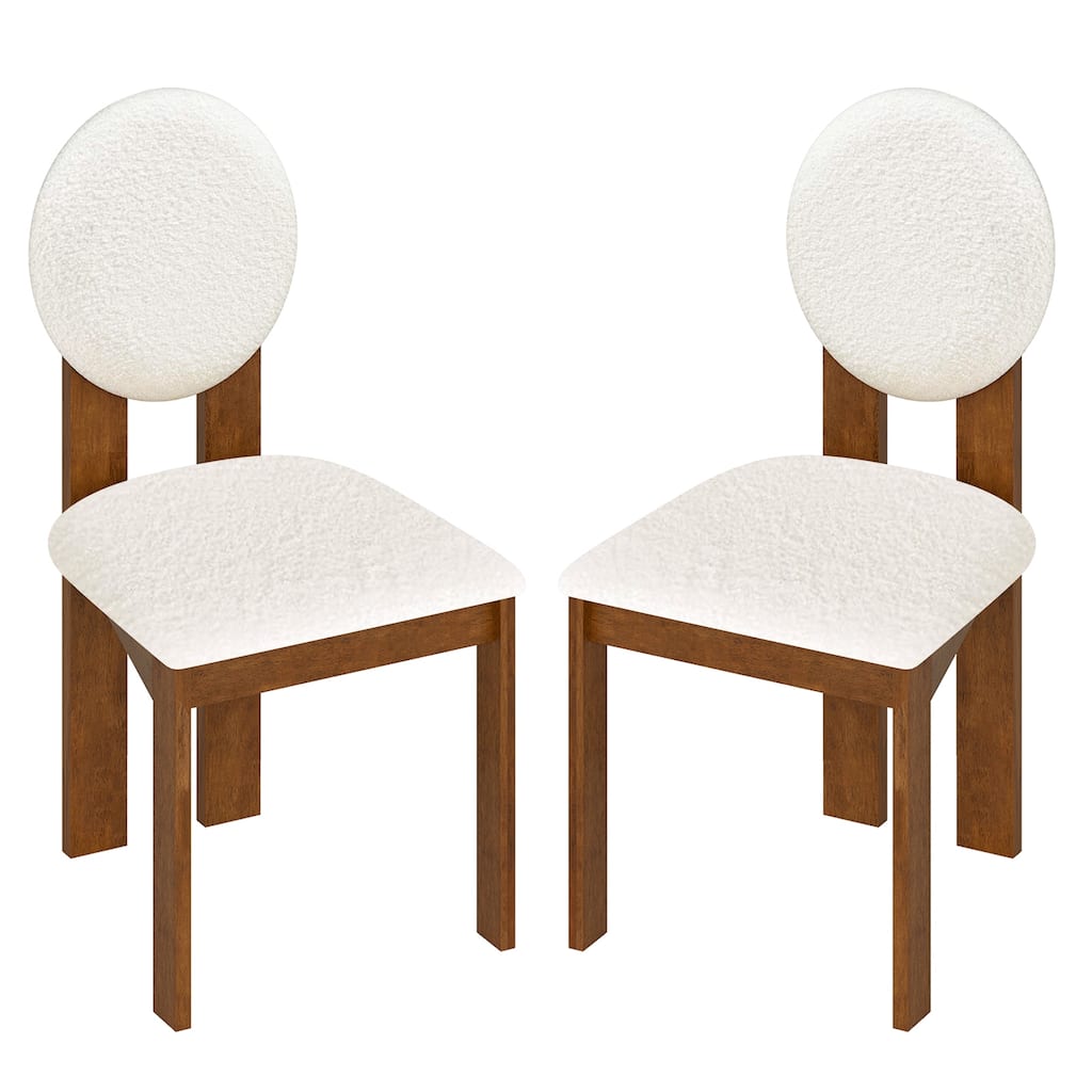 Gymax 2PCS Dining Chairs Upholstered Sherpa Fabric Kitchen Chairs w/