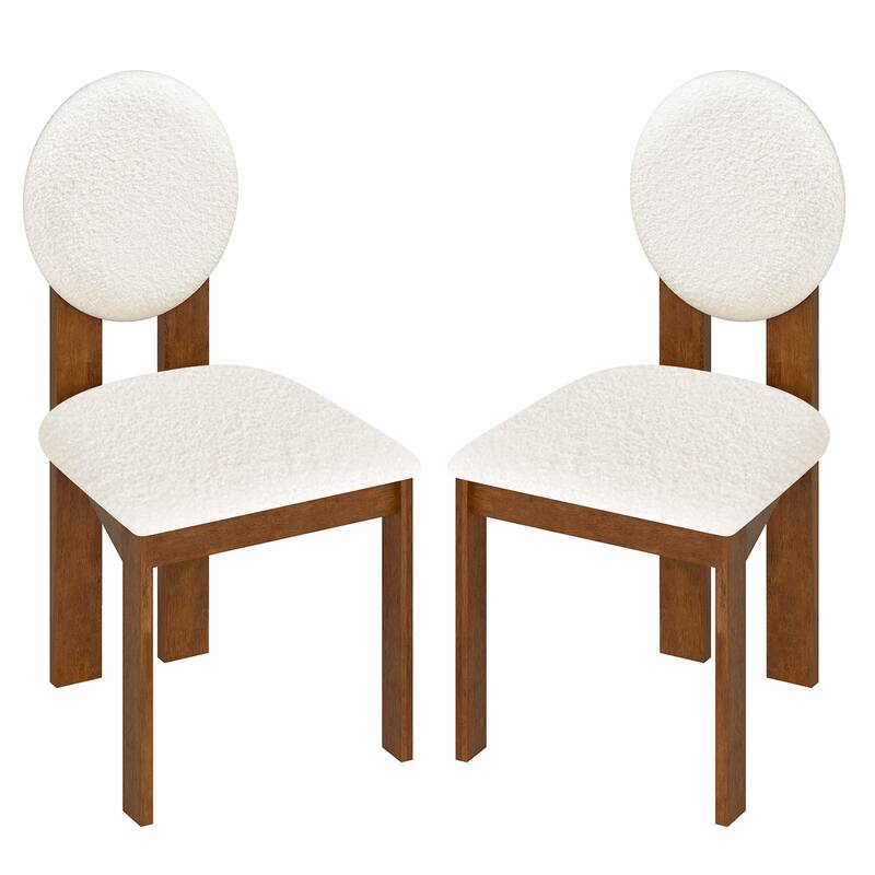 Gymax 4PCS Dining Chairs Upholstered Sherpa Fabric Kitchen Chairs w/