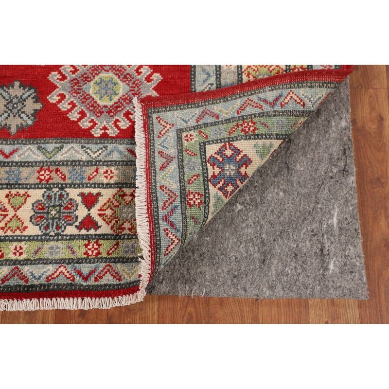 Red Kazak Oriental Area Rug Bedroom Hand-Knotted Wool Carpet - 5'0" x 6'9"