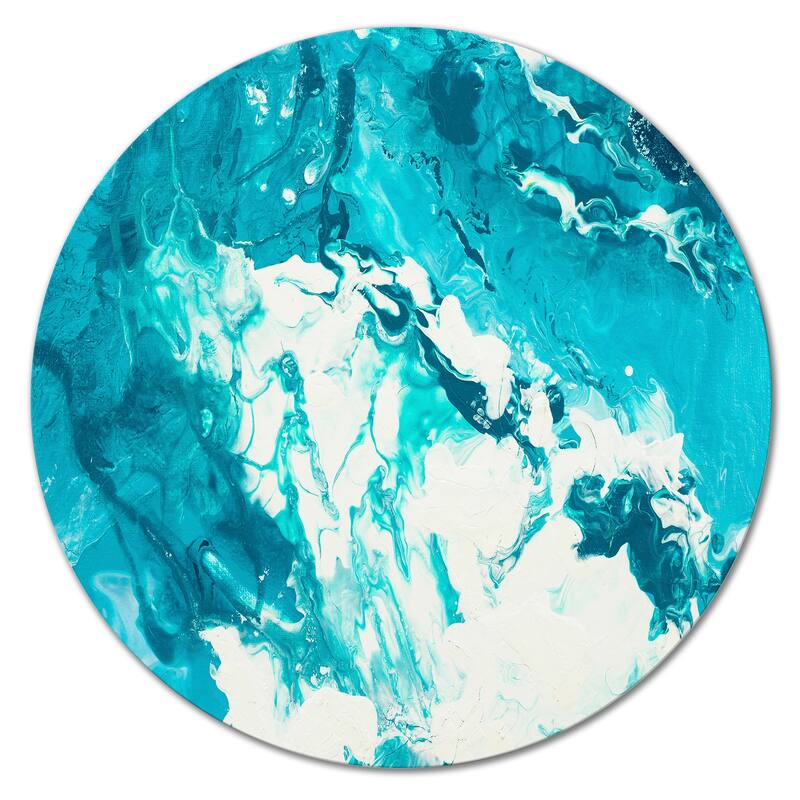 Designart 'White Clouds On Blue Marble II' Modern Metal Circle Wall Art - 11x11 - Disc of 11 Inch