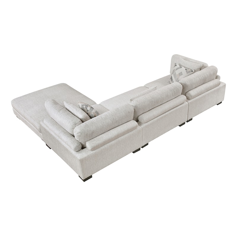 Abbeville Microfiber 4-Piece Modular Sectional with Ottoman