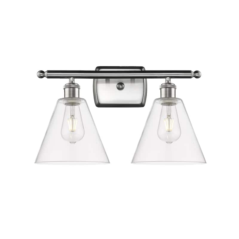 Innovations Lighting 516-2W-11-18 Berkshire Vanity Berkshire 2 Light - Brushed Satin Nickel / Clear