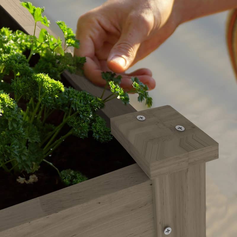 VEIKOUS Wood Raised Garden Bed Planter Box with Four Wheels and Legs, 46.8''W x 22.4''D x 33''H - 46.8''W x 22.4''D x 33''H
