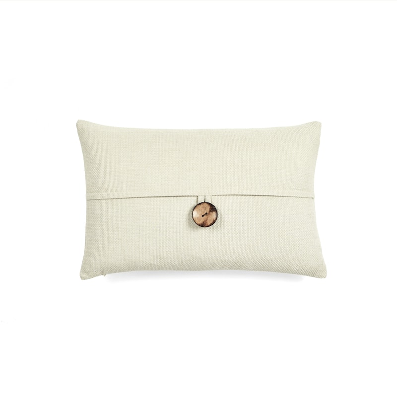 Lush Decor Clayton Woven Button Decorative Pillow Cover - 13" x 20" - Ivory