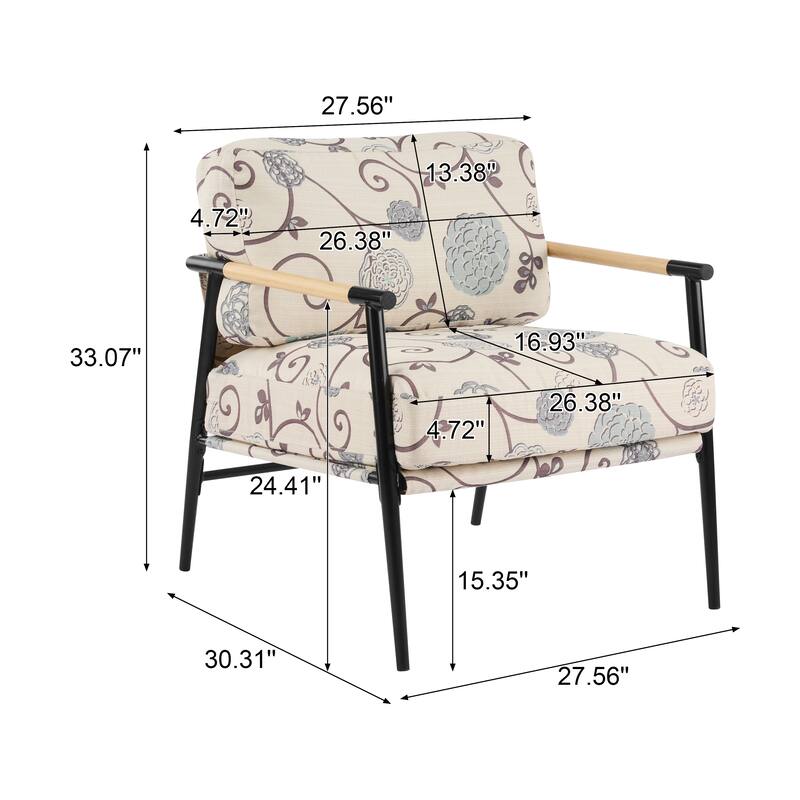 Christopher Knight Home - Varsts Modern Upholstered Accent Chair with Wood Frame, Emerald