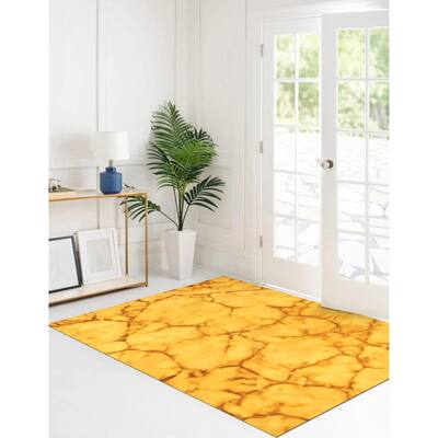 Handmade Dip Dyed Gold Wool Area Rug