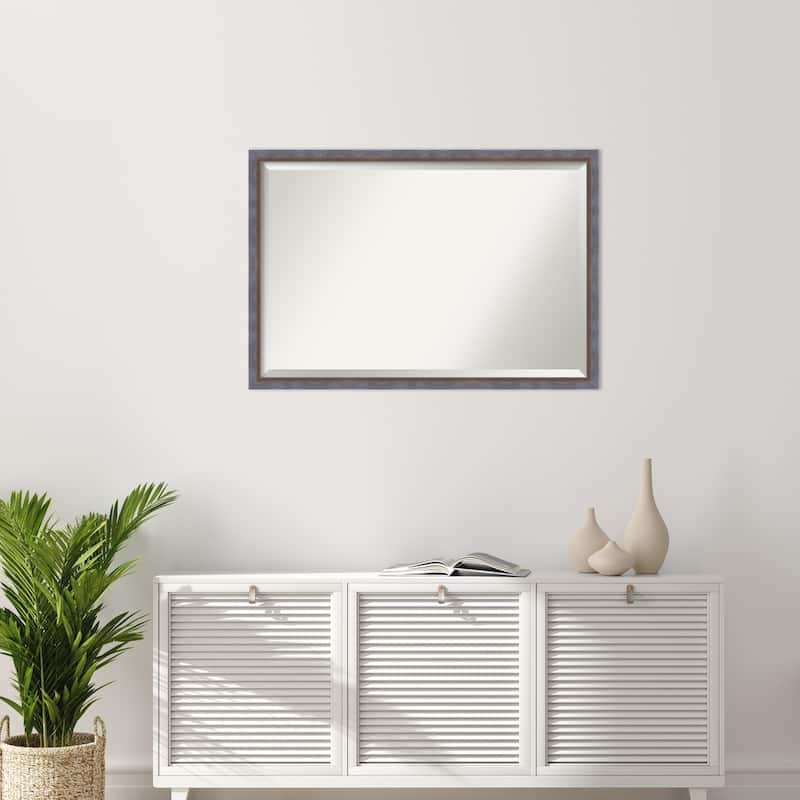 Two Tone Beveled Wood Framed Wall Mirror