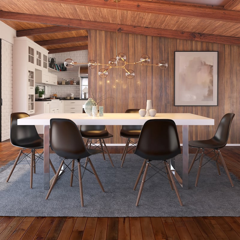 Paris-2 Side Chairs with Walnut Legs (Set of 2)