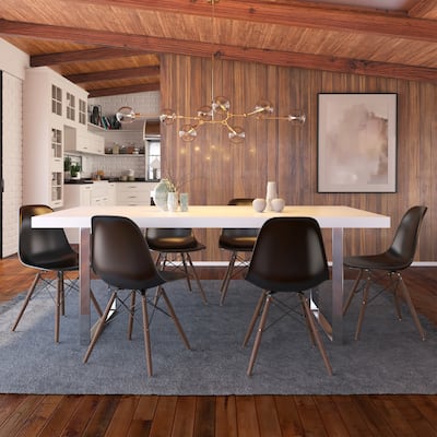 Paris-2 Side Chairs with Walnut Legs (Set of 2)