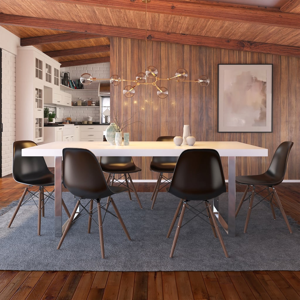 Paris-2 Side Chairs with Walnut Legs (Set of 2)