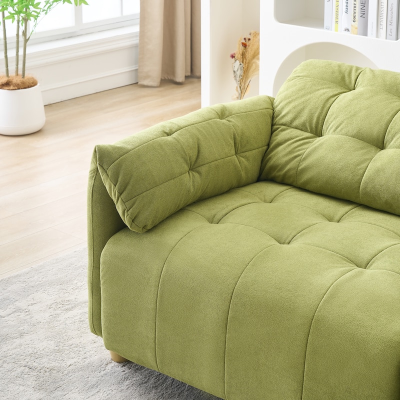 Cloud Loveseat Sofa, Futon Sofa with Storage Space, Straight-Line Sofa with Upholstered Backrest 2-Seat Armchair