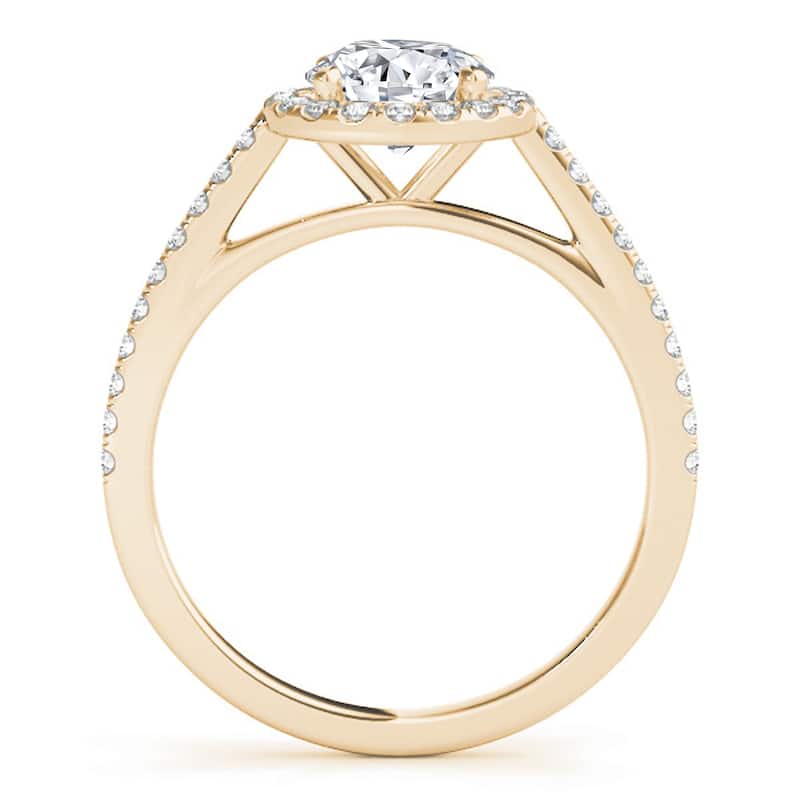 Auriya 14k-Yellow Gold Lab Grown Round Diamond Halo Engagement Ring 0.50 to 5.00 ct. tw. (F-G VS)