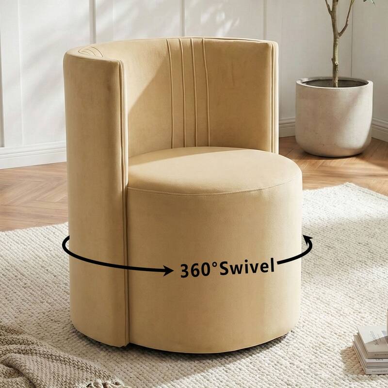 Velvet Swivel Rolling Accent Chairs with Casters