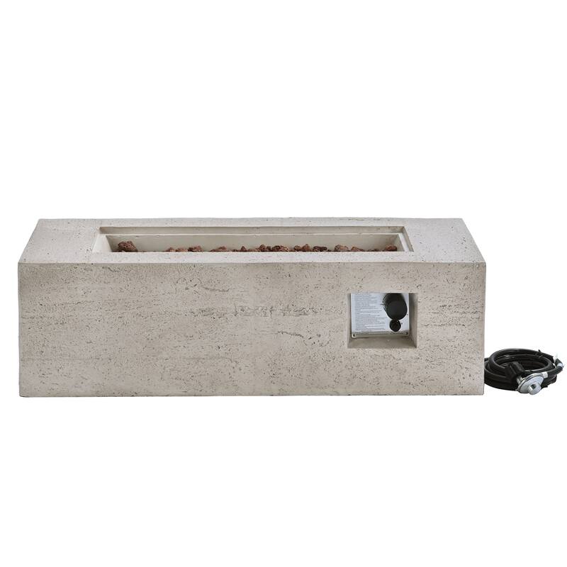 41.9" Outdoor Rectangular Propane Fire Pit 40000 BTU, Heater with Stainless Steel Burner and Free Lava Rocks, Waterproof Cover