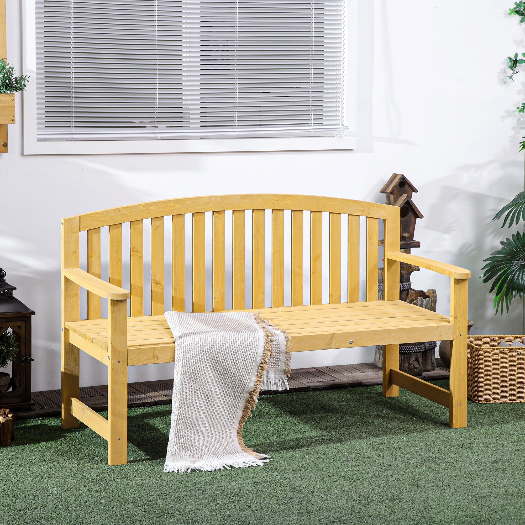 Natural Porch Bench Balcony Bench with Backrest Exquisite Patio Bench Corridor Bench Outdoor Bench for Hallway Mudroom Bed Bath Beyond 41833543
