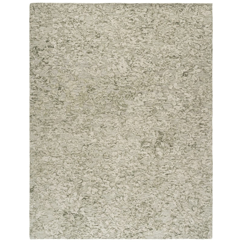 SAFAVIEH Handmade Abstract Lorette Wool Rug - 9' x 12' - Green/Ivory