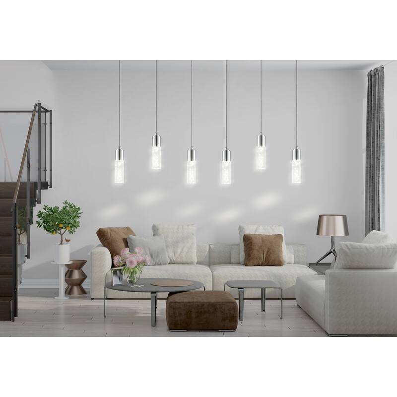 Cristal 1-Light Bubble Acrylic/Iron Modern Minimalist Integrated LED Pendant, by JONATHAN Y - 1 Light