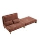 preview thumbnail 25 of 33, Chenille Upholstered 3-in-1 Convertible Sleeper Foldable Sofa Bed Recliner Chair with 3 Pillows