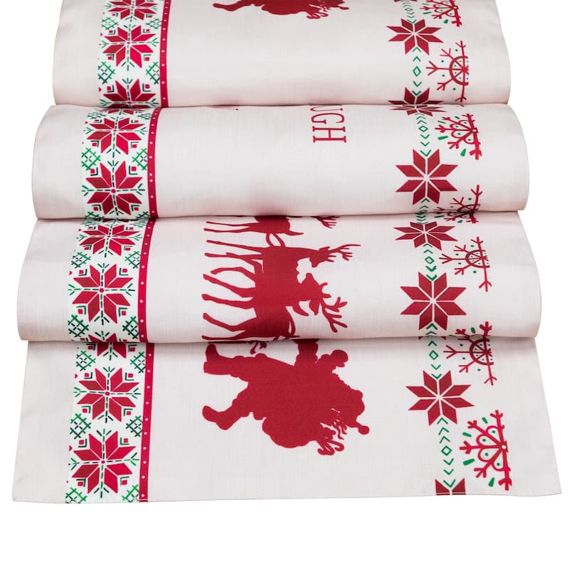 Dashing Through the Snow Rectangular Christmas Table Runner - 72"