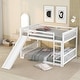 preview thumbnail 21 of 35, Modern & Clean Design Full over Full Multiple Functional Sturdy Wood Bunk Bed with Slide and Ladder, Easy Assembling, Grey