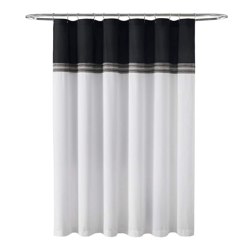Lush Decor Terra Embroidery Shower Curtain Single