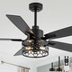 preview thumbnail 1 of 38, Cusp Barn 52/60/72 Inch Farmhouse Caged Ceiling Fan with Lights and Remote, Industiral 6 Speeds Chandelier Ceiling Fan