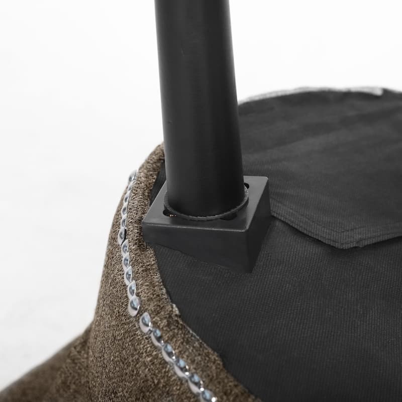 VEIKOUS Makeup Vanity Stool Chair with Low Back and Wood Legs-17.3" x 15.7" x 25.1"