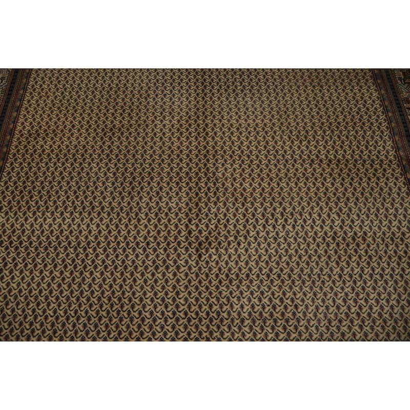 Hand Knotted Oriental 100% Wool Carpet Traditional Geometric Beige & Ivories Botemir Area Rug - 8' 11'' X 6' 2''