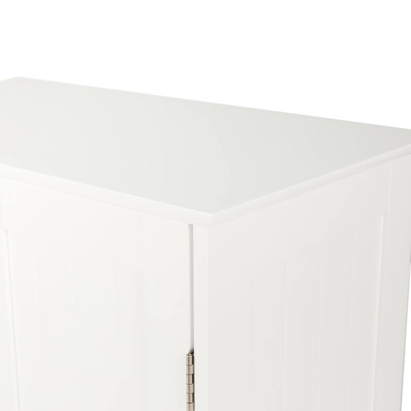 White Wood 4-Drawer 1-Door Bathroom Storage Cabinet - 32.68" H x 22.05" W x 11.81" D