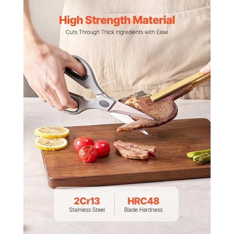 Versatile Stainless Steel Kitchen Scissors with Sheath for Precision Cuts Included Plastic Sheath