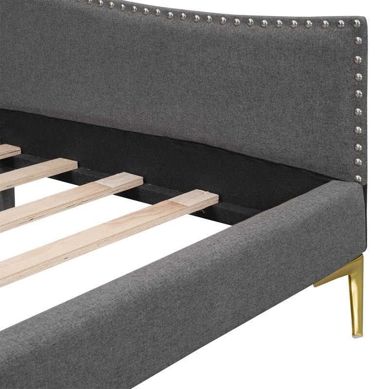 Twin Size Upholstered Daybed with Headboard and Armrest