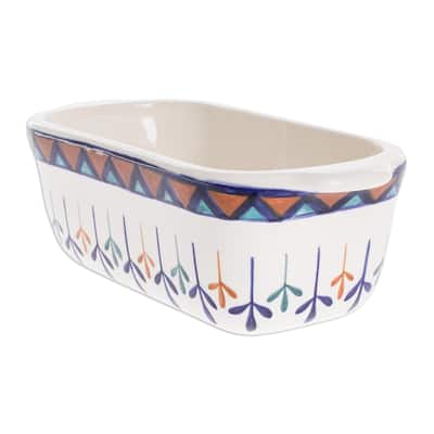 Novica Handmade Antigua Breeze Ceramic Baking Dish