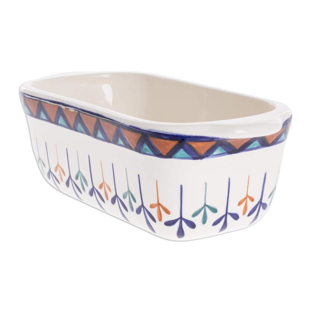 Novica Handmade Antigua Breeze Ceramic Baking Dish