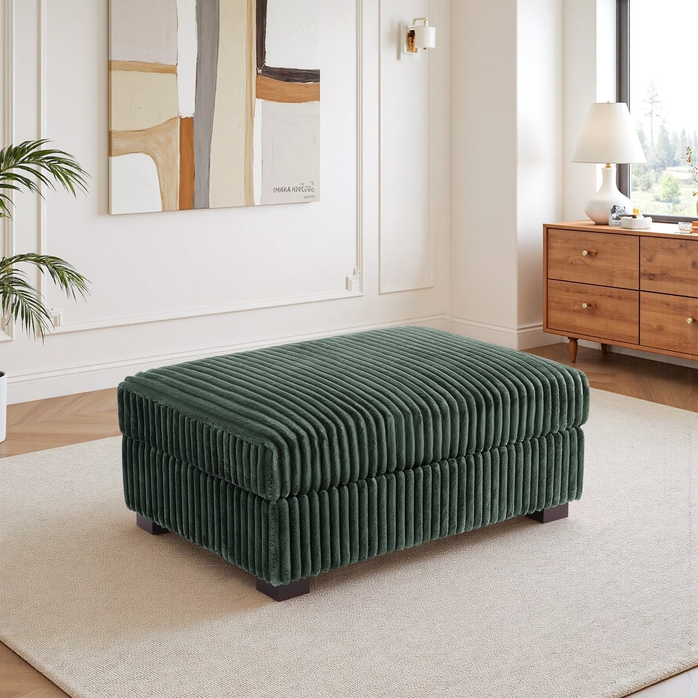 Modern Cotton Flannel Upholstery Oversized Ottoman