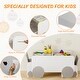 preview thumbnail 2 of 7, Gezen Kids Table Chair Set with Eye-catching Car-Shaped Design, Height-Adjustable Activity Table for Drawing Reading, Gray+White