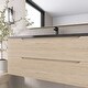 preview thumbnail 48 of 57, Floating Bathroom Vanity in Evita Oak with Integrated Quartz Sand Top
