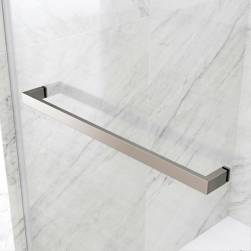VIGO Satro E-Class 52 to 60 in. W x 74 in. H Semi-Frameless Double-Sliding Shower Door with Clear Tempered Glass